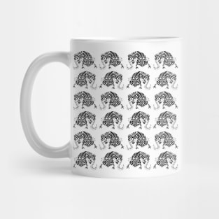 mexican axolotl ajolote in ecopop black pattern wallpaper kawaii art Mug